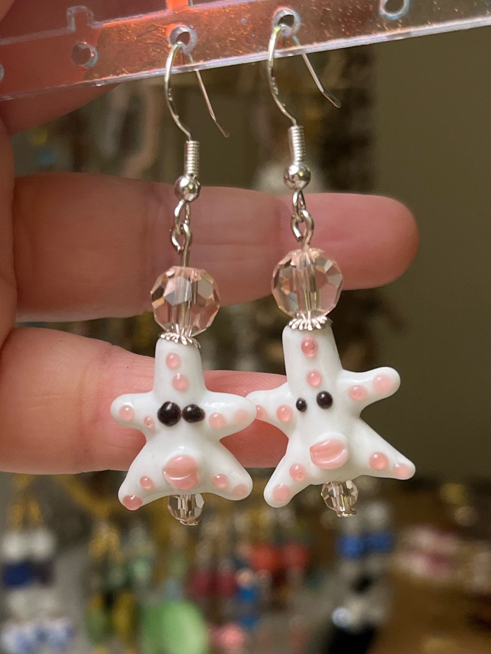 Handmade Starfish Beaded Earrings